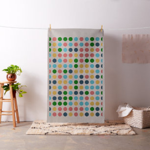 Retro Color Polka Dot Circles Patroon #2 Stof