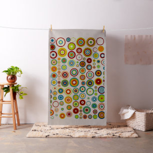 Retro Color Polka Dot Circles Patroon #5 Stof