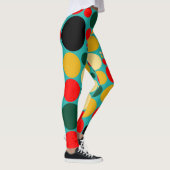 Retro Color Polka Dots Pattern #17 Leggings (Rechts)