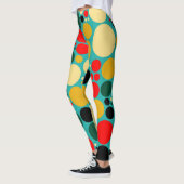 Retro Color Polka Dots Pattern #17 Leggings (Links)