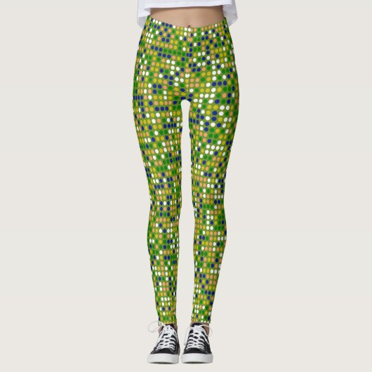 Retro Color Polka Dots Pattern #19 Leggings (Voorkant)