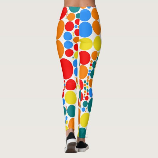 Retro Color Polka Dots Pattern #20 Leggings (Achterkant)