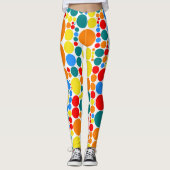Retro Color Polka Dots Pattern #20 Leggings (Voorkant)