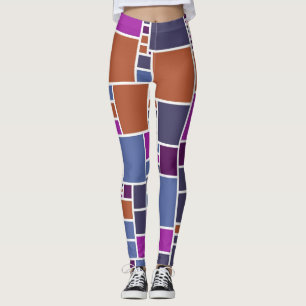Retro Color Squares Patroon #6 Leggings