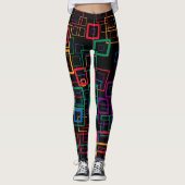 Retro Color Squares Pattern #14 Leggings (Voorkant)