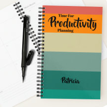  Retro Color Stripe Voornaam Productiviteit