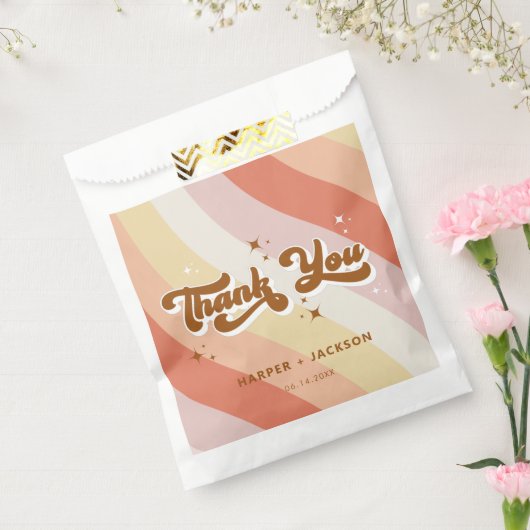 Retro Color Waves Terracotta Hartelijk dank Bedankzakje (Gezegeld)