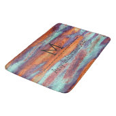 Retro Color Wood Grain Textiemonogram #2 Badmat (Gekanteld)