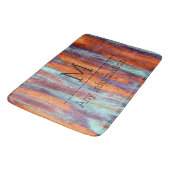 Retro Color Wood Grain Textiemonogram Badmat (Gekanteld)