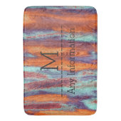 Retro Color Wood Grain Textiemonogram Badmat (Voorkant Verticaal)