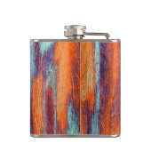 Retro Color Wood Grain Textiemonogram Heupfles (Achterkant)
