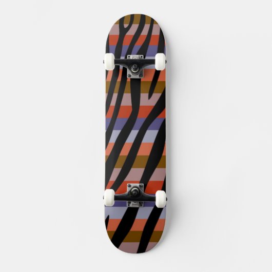 Retro Color Zebra Stripe Patroon 6 Persoonlijk Skateboard (Voorkant)