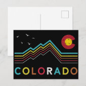 Retro Colorado Flag Rocky Mountain Souvenir Briefkaart (Voorkant / Achterkant)