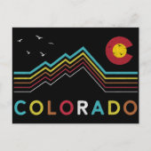 Retro Colorado Flag Rocky Mountain Souvenir Briefkaart (Voorkant)