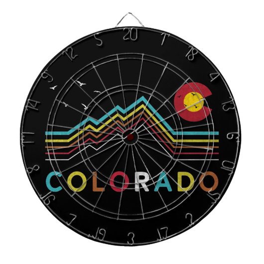 Retro Colorado Flag Rocky Mountain Souvenir Dartbord (Voorkant)