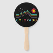 Retro Colorado Flag Rocky Mountain Souvenir Handwaaier (Achterkant)