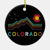 Retro Colorado Flag Rocky Mountain Souvenir Keramisch Ornament (Voorkant)
