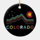 Retro Colorado Flag Rocky Mountain Souvenir Keramisch Ornament (Achterkant)