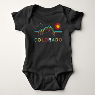 Retro Colorado Flag Rocky Mountain Souvenir Romper