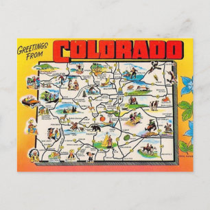 Retro Colorado Kaart Briefkaart
