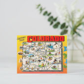 Retro Colorado Kaart Briefkaart (Staand voorkant)