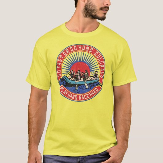 Retro Colorado Rafting. T-shirt (Voorkant)