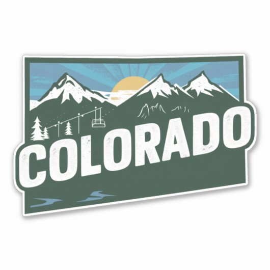 Retro Colorado Sticker (Voorkant)
