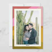Retro Colorblock Modern Paar Foto Kerstmis Feestdagenkaart (Achterkant)