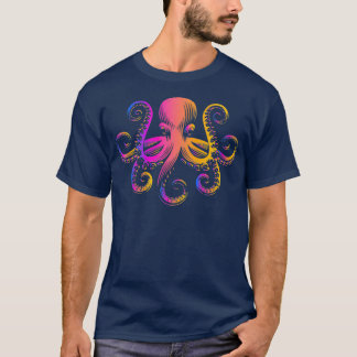Retro Colored Octopus Octopus Zee Ocean T-shirt