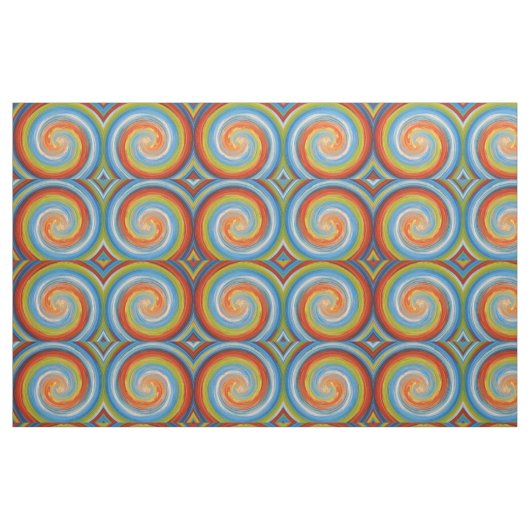 Retro Colored Twist Abstract Art #24 Stof (Fat Quarter)