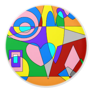Retro Colorful Abstract Keramische Knop