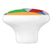 Retro Colorful Abstract Keramische Knop (Zijkant)