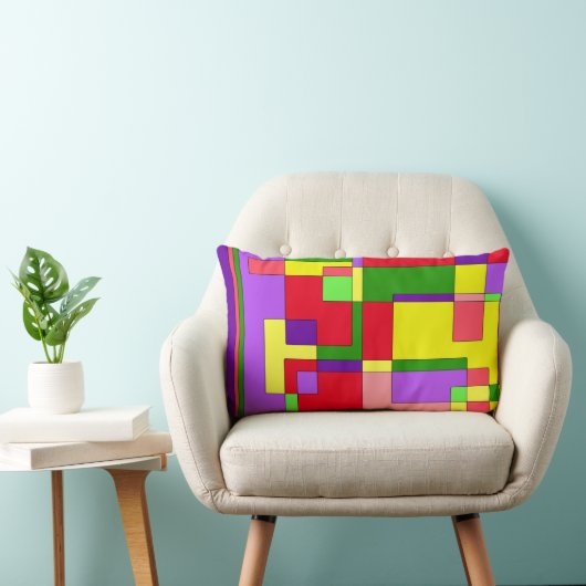 Retro Colorful Abstract Kussen (Stoel)