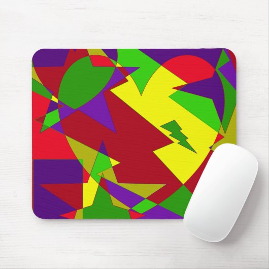 Retro Colorful Abstract Muismat (Met muis)