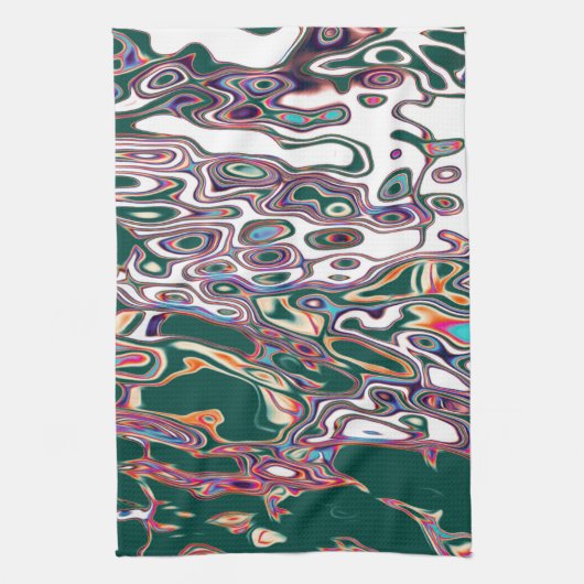 Retro Colorful Abstract Patroon Theedoek (Verticaal)