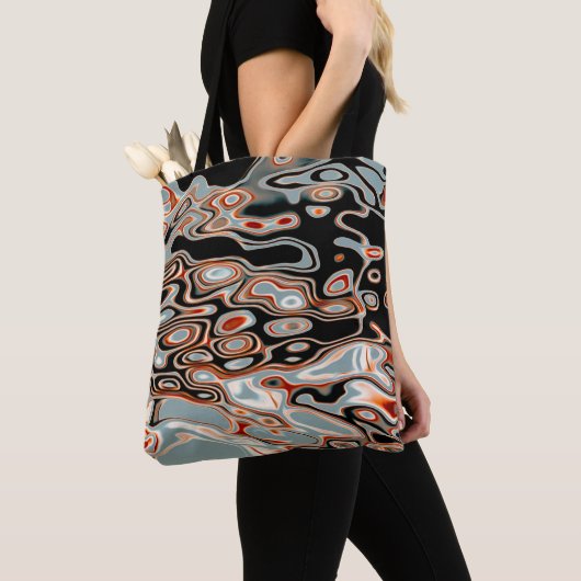 Retro Colorful Abstract Patroon Tote Bag (Dichtbij)
