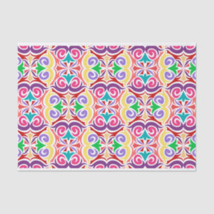 Retro Colorful Abstract Patroondepagina Tissuepapier