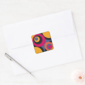 Retro Colorful Abstracte kunst Vierkante Sticker (Envelop)