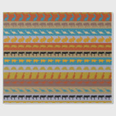 Retro Colorful Animals Modern Stripes Pattern #10 Cadeaupapier (Vlak)