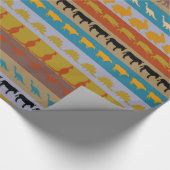 Retro Colorful Animals Modern Stripes Pattern #10 Cadeaupapier (Hoek)