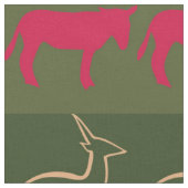 Retro Colorful Animals Patroon #7 Stof (Close Up)