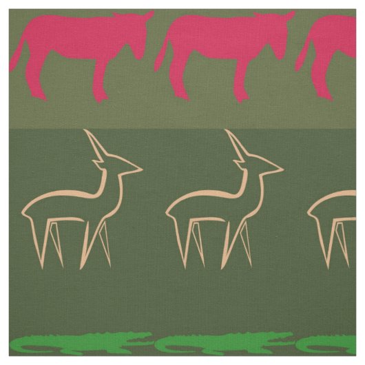 Retro Colorful Animals Patroon #7 Stof (Swatch)