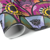 Retro Colorful Beauful Boho Bohemian Cadeaupapier (Rol Hoek)