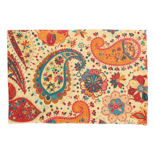 Retro Colorful Beauful Boho Bohemian Paisley Kussensloop (Voorkant)