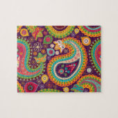 Retro Colorful Beauful Boho Bohemian Paisley Legpuzzel (Horizontaal)