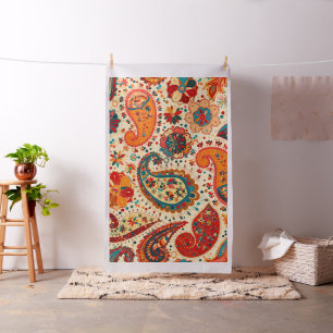 Retro Colorful Beauful Boho Bohemian Paisley Stof