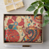 Retro Colorful Beauful Boho Bohemian Paisley Tissuepapier (Geschenk)