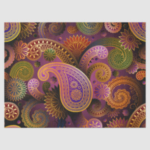 Retro Colorful Beauful Boho Bohemian Paisley Tissuepapier