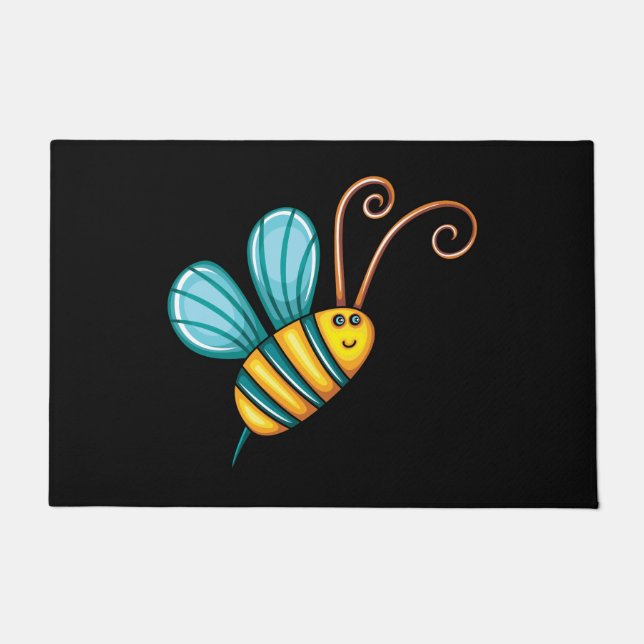 Retro Colorful Beauful Boho Bumble Bee Deurmat (Voorkant)