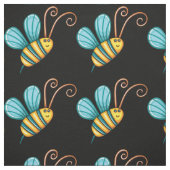 Retro Colorful Beauful Boho Bumble Bee Stof (Swatch)